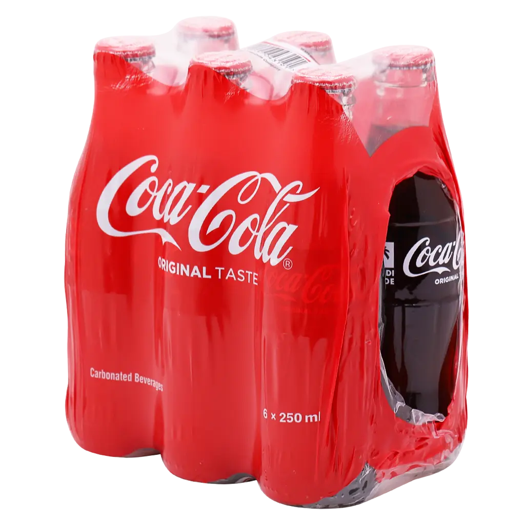 Coca Cola Soft Drink Glass Bottle Carton 6 x 250ml  - view 2