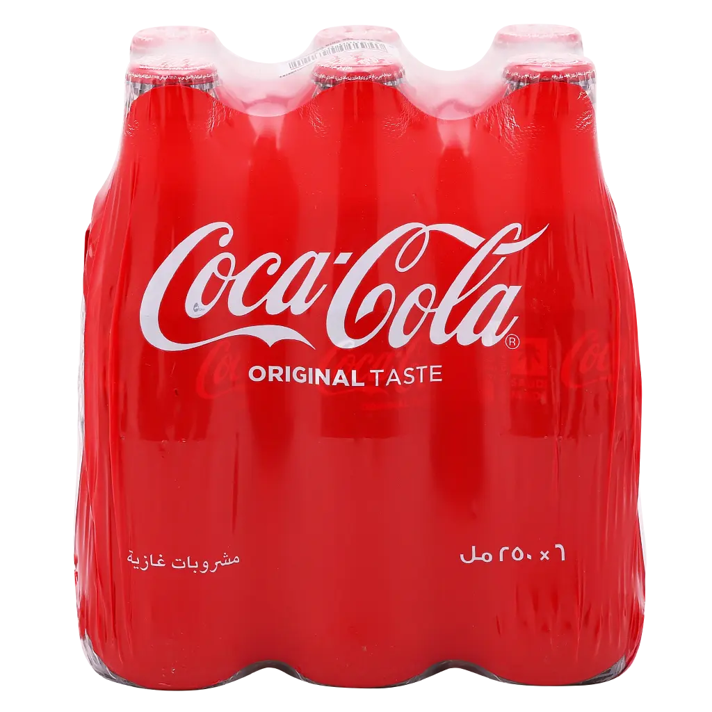 Coca Cola Soft Drink Glass Bottle Carton 6 x 250ml  - view 4