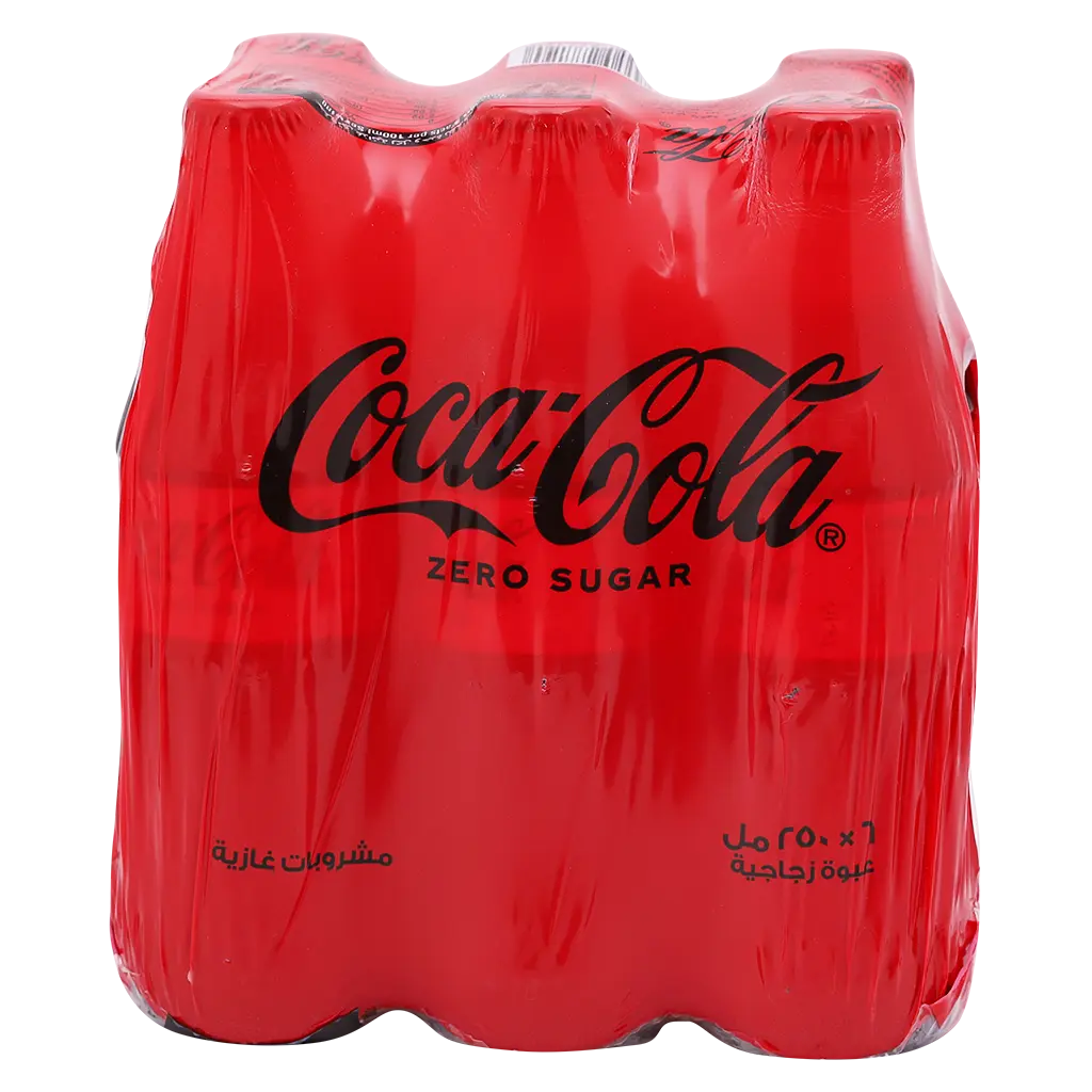 Coca Cola Zero Soft Drink Glass Bottle Carton 6 x 250ml  - view 4