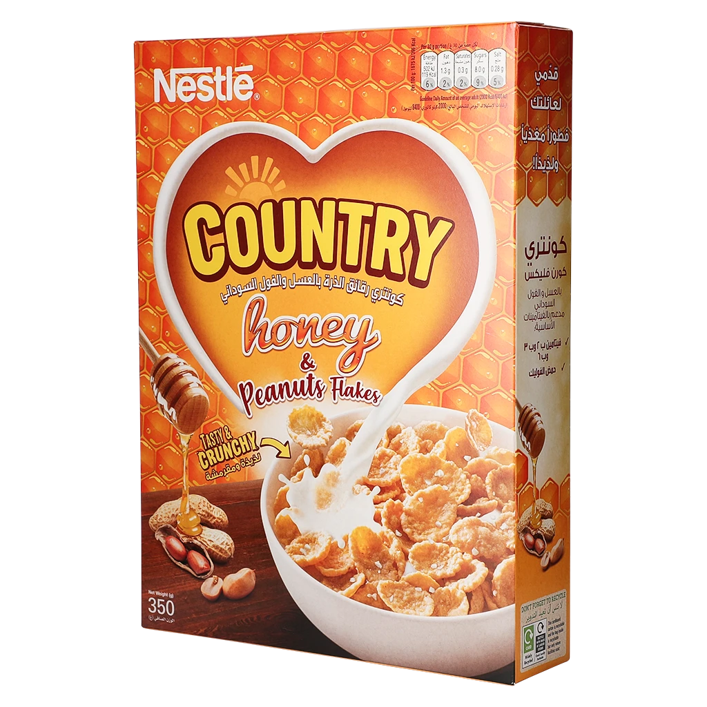 Country Corn Flakes With Honey & Peanuty Flake 350 gm