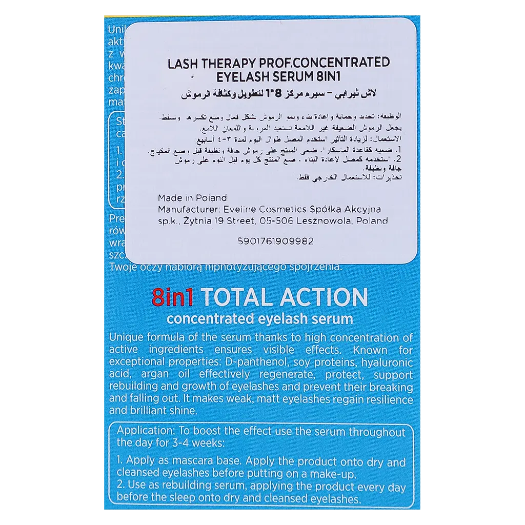 Eveline Total Action 8In1 Concentrated Eyelash Serum 10ml - view 4