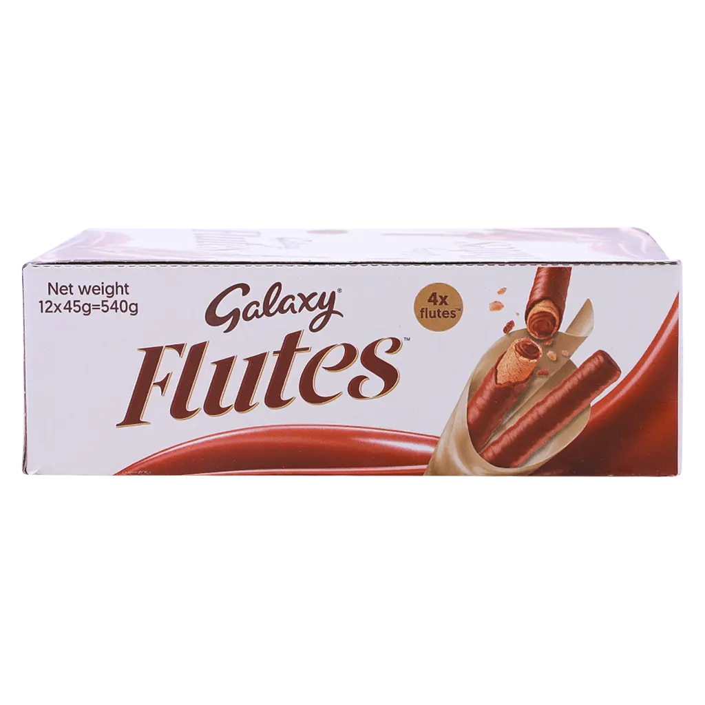 Galaxy Flutes Wafer With Chocolate 4 Fingers Box 12 Pcs 45 gm - view 2