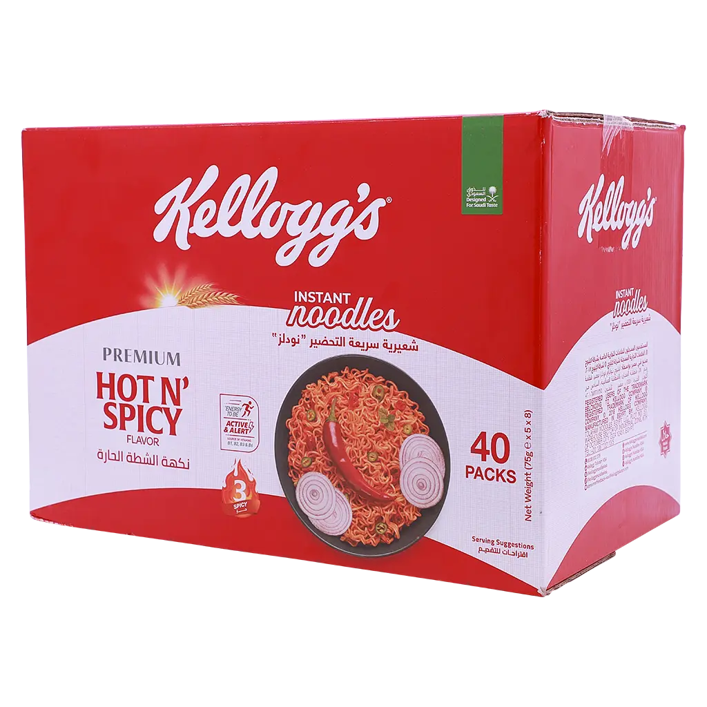 Kellogg's Instant Noodles Hot n' Spicy Flavor Carton 40 pcs 75 gm - view 1