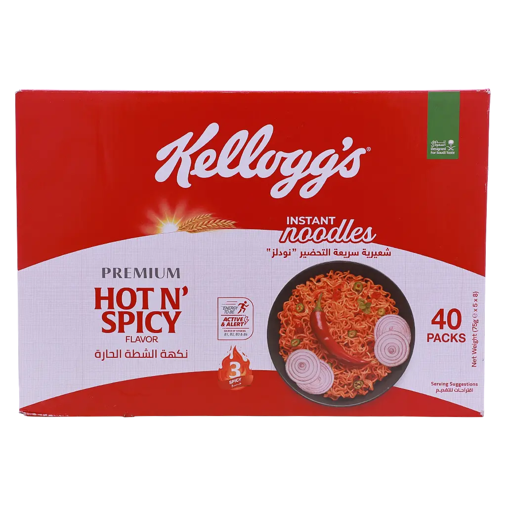 Kellogg's Instant Noodles Hot n' Spicy Flavor Carton 40 pcs 75 gm - view 2