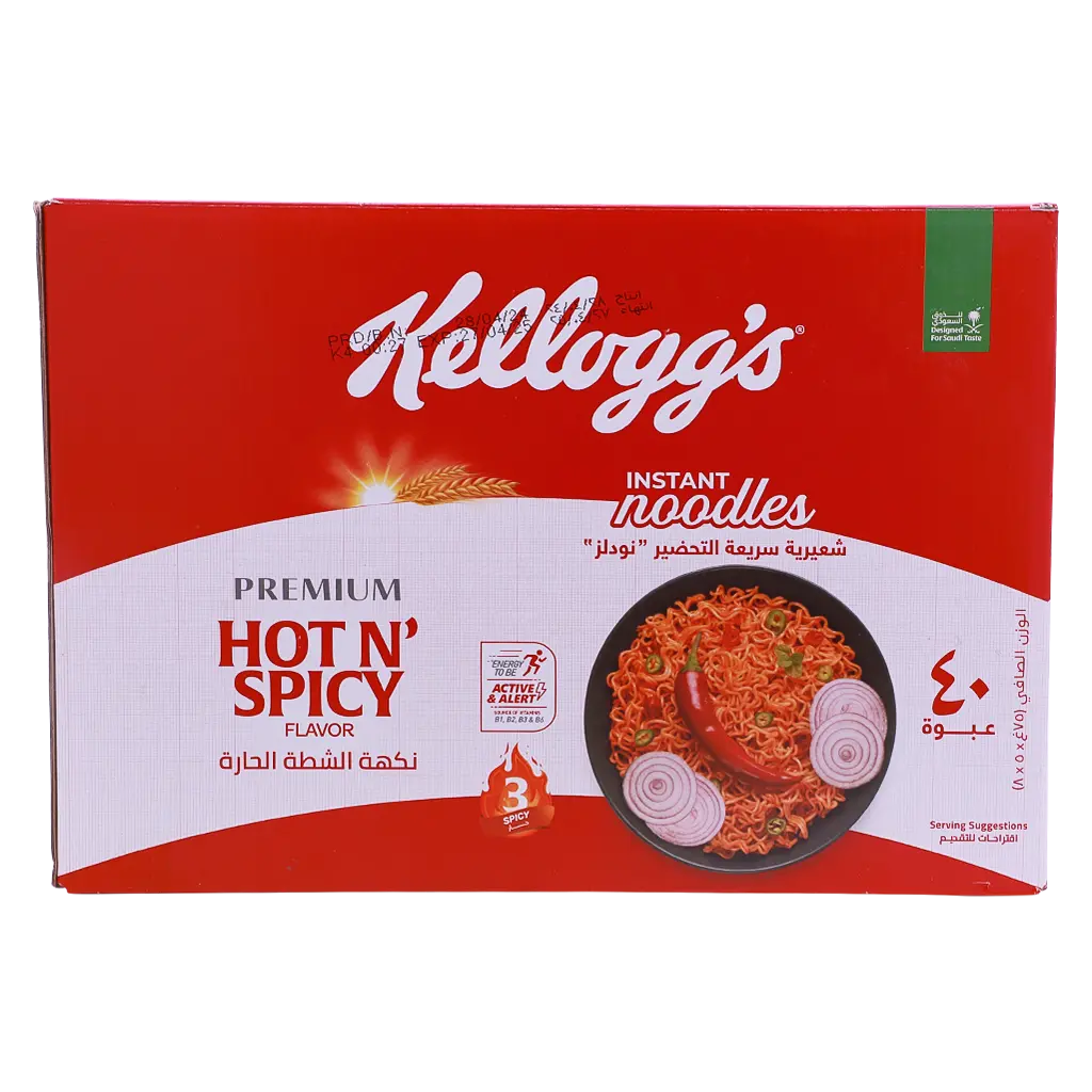 Kellogg's Instant Noodles Hot n' Spicy Flavor Carton 40 pcs 75 gm - view 3