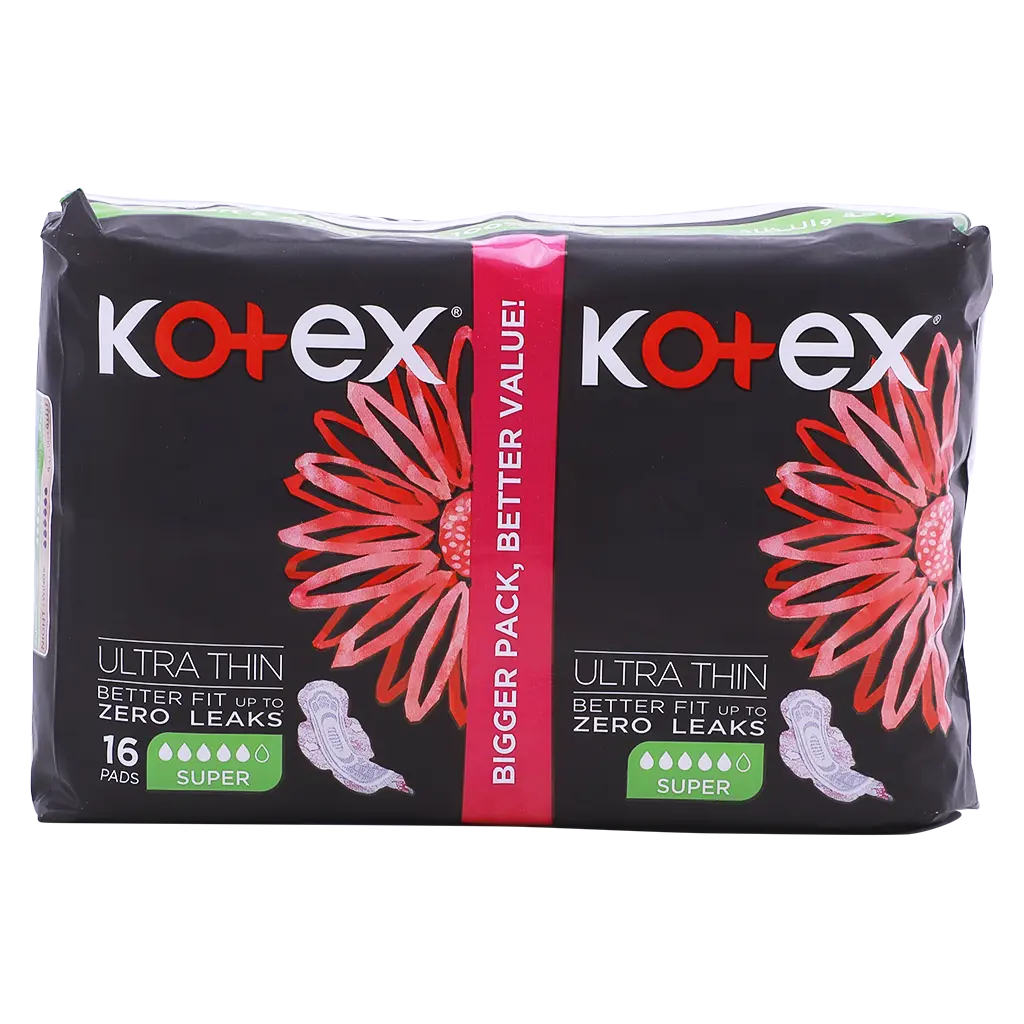 Kotex Ultra Thin Pads Super Size Sanitary Pads with Wings 16 Sanitary Pads - view 3