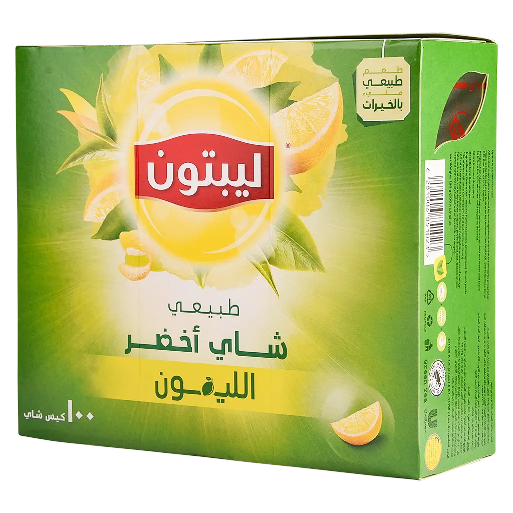 ليبتون شاي اخضر بالليمون 100 كيس - view 2