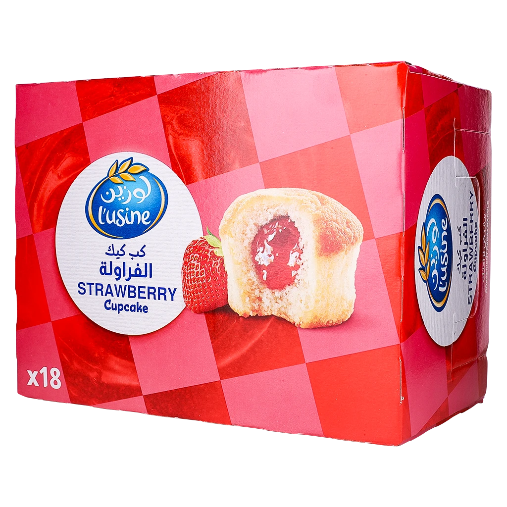 لوزين كب كيك فراولة علبة 18 حبة 30جم