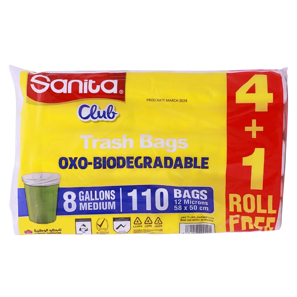 Sanita Club Trash Bags Biodegradable 8 Gallons 110 Bags - view 2