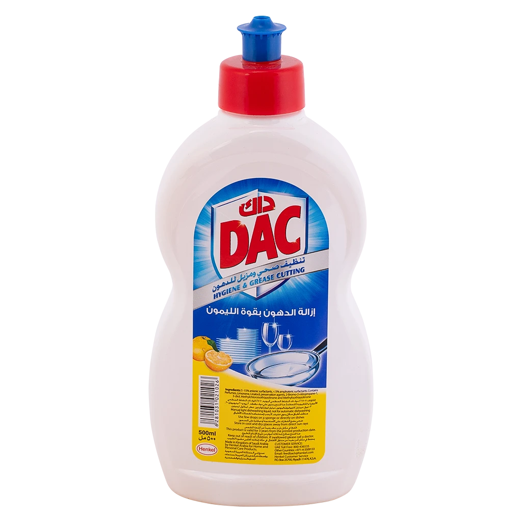 Dac dishwashing liquid 500 ml lemon