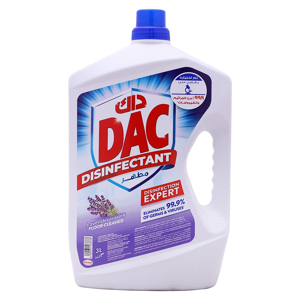 DAC Disinfectant Cleaner Liquid Lavender Scent 3 L