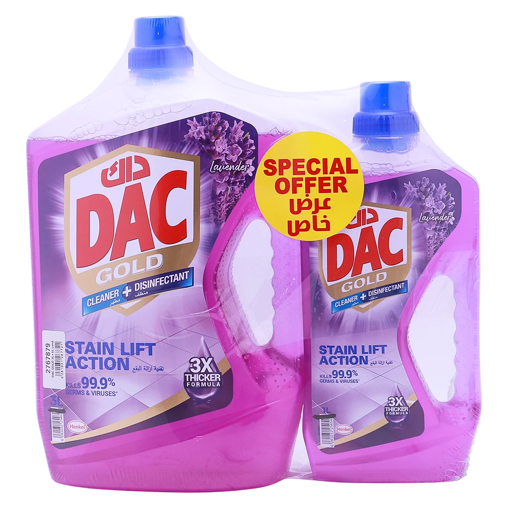 Dac Gold Disinfectant Lavender 3Ltr +1Ltr Free