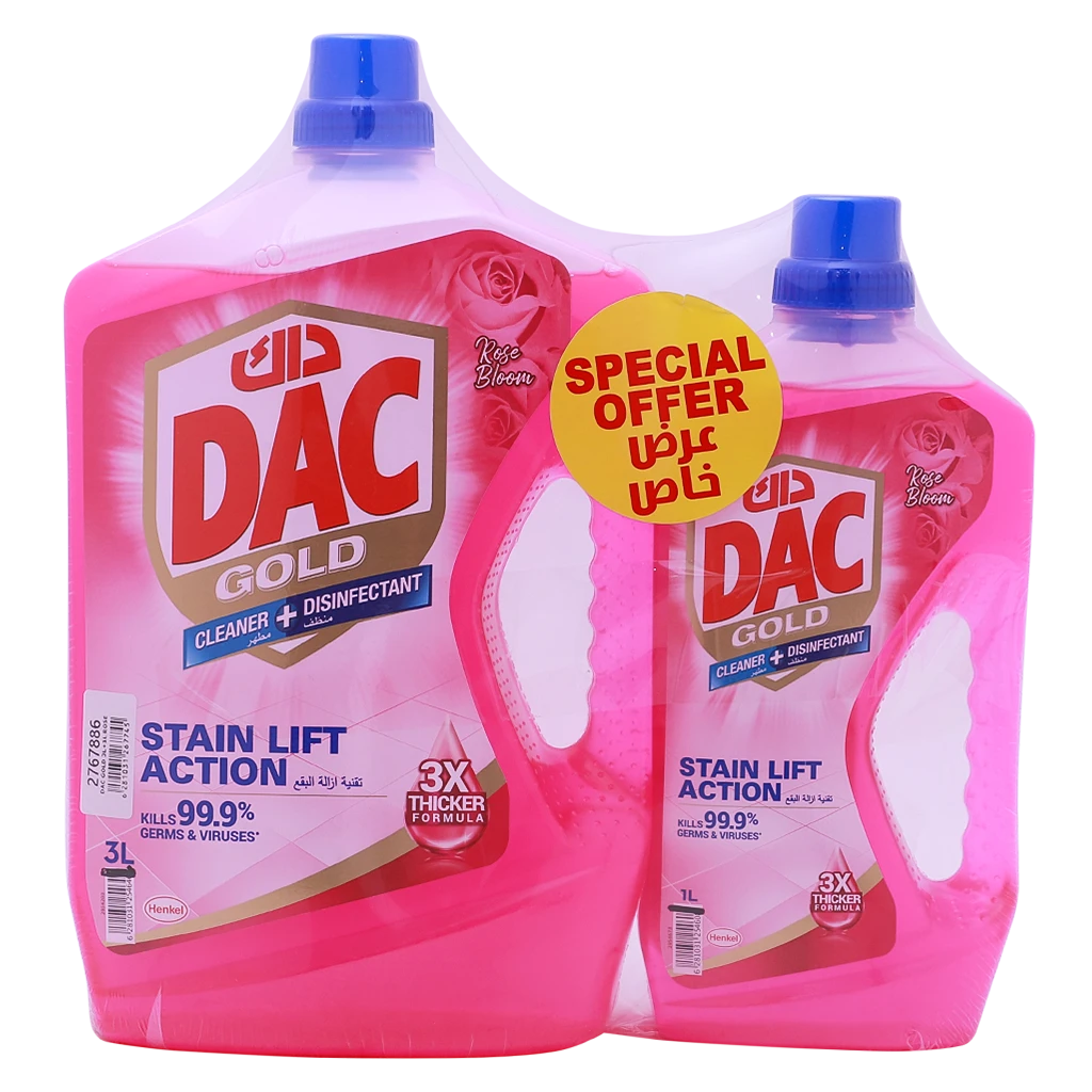 Dac Disinfectant Super Rose Gold 3Ltr + 1Ltr Free
