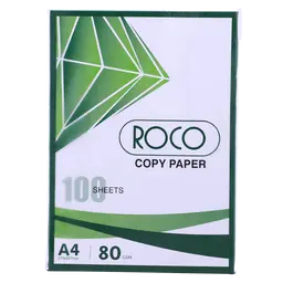Roco Copy Paper Plain White A4 80 gm 100 Sheets