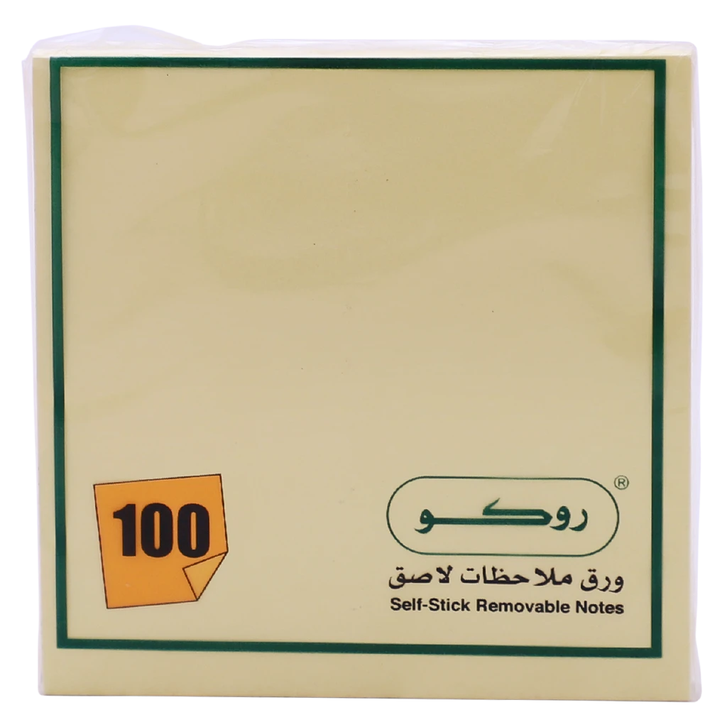 Roco Standard Self Stick Notes 3 in 3 100 Notes Yellow