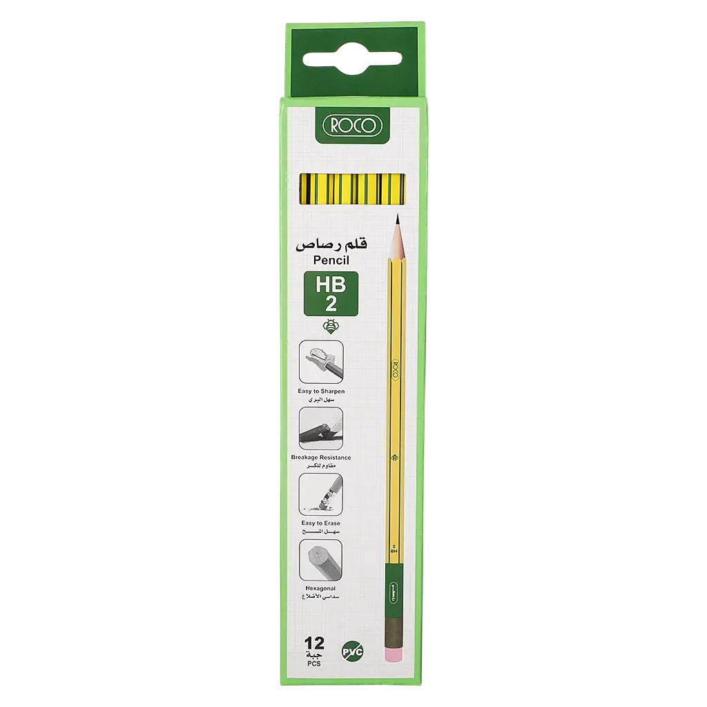 Roco Pencil With Eraser HB Yellow 12 Pcs  - view 1