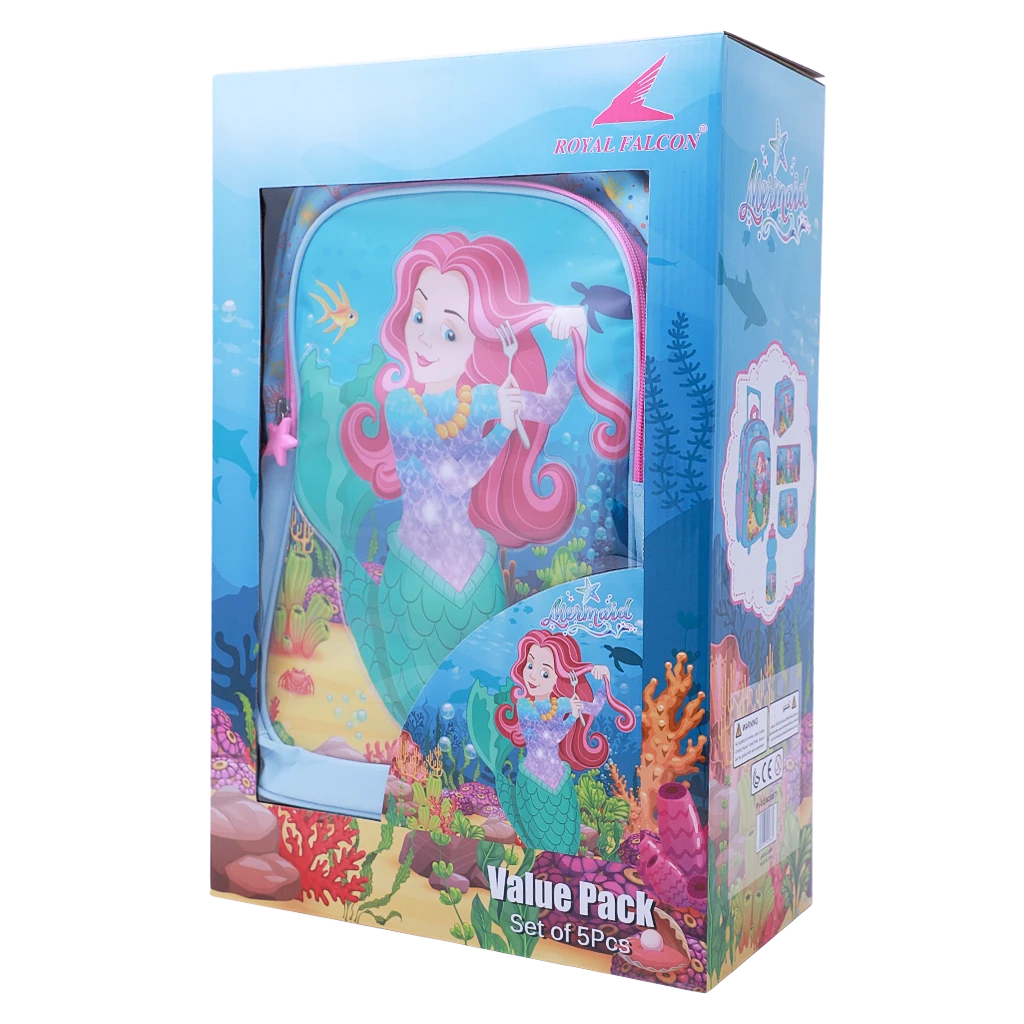 Royal Falcon Backpack Trolley  Mermaid Set of 5 pcs 16 inch