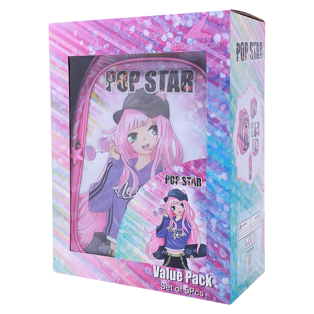 Royal Falcon Backpack Pop Star  Set of 5 pcs 16 inch