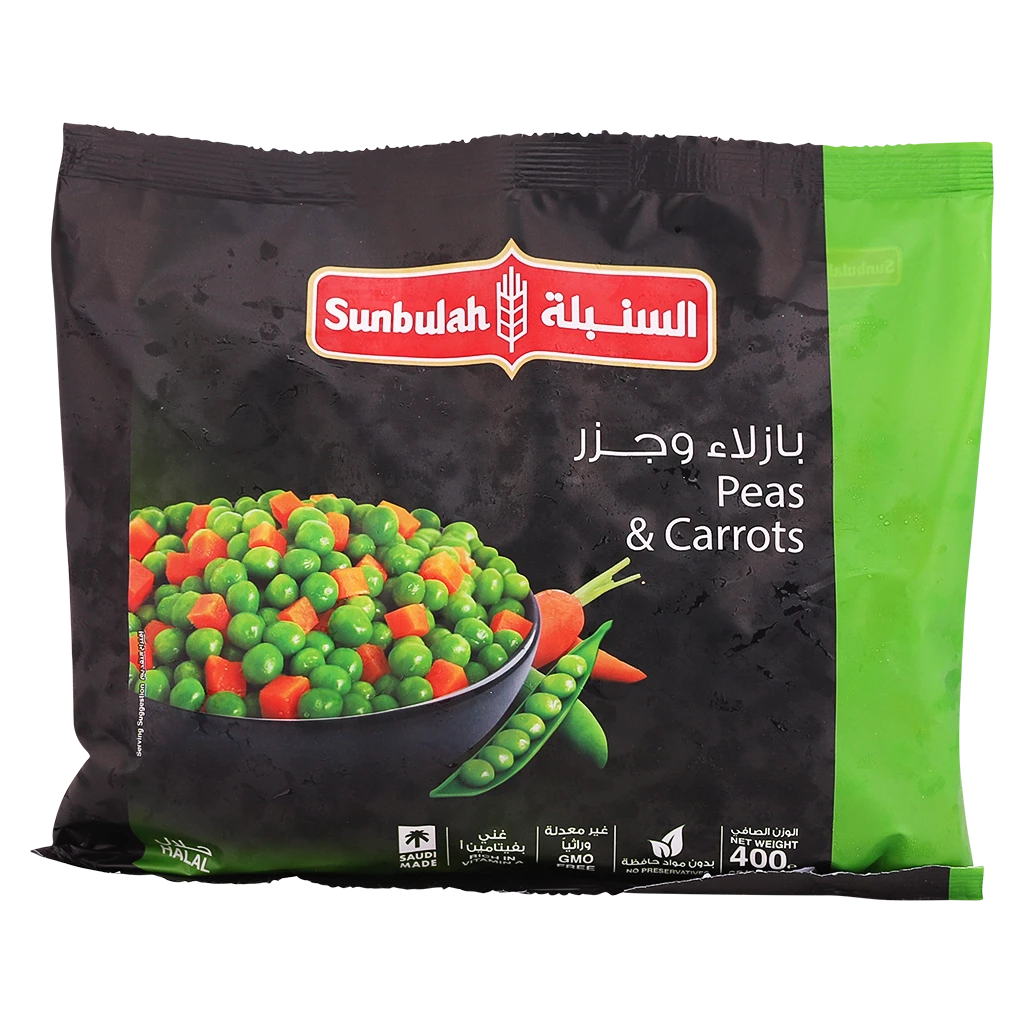 السنبلة بازلاء وجزر مجمدة 400 جم