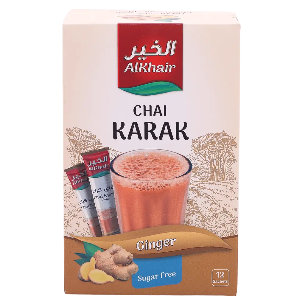 Alkhair Karak Tea With Ginger Without Sugar 12 Envelop - view 3