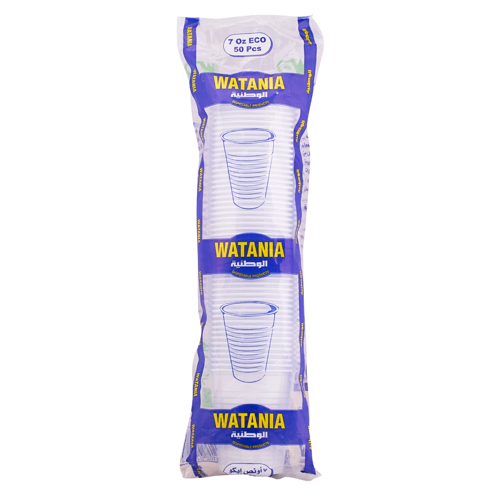 Watania Plastic Cup 50 Pcs 