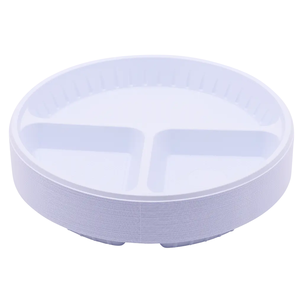 Watania Plate Medium Divided Into 2 Sections Round 50 Pcs - view 1