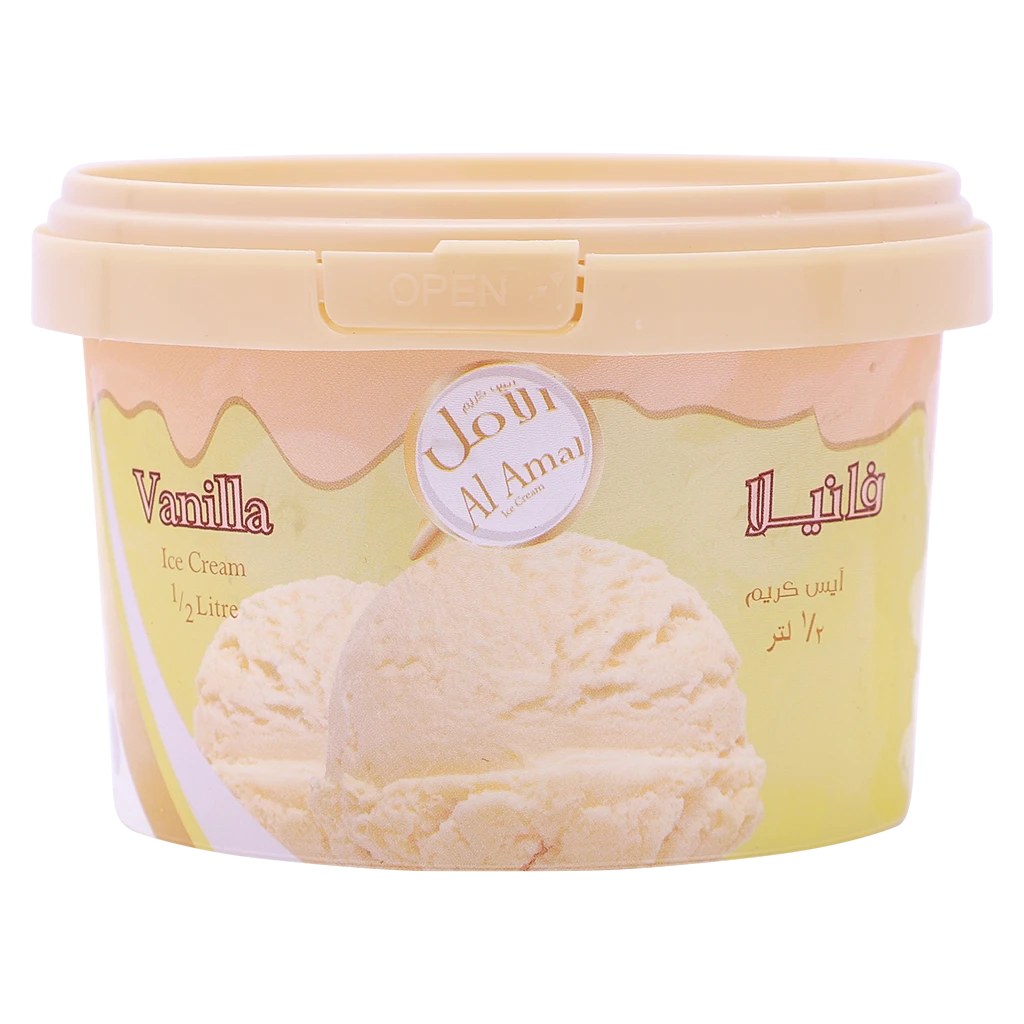 Al Amal Ice Craem VANILLA 1/2 Liter 500 ml