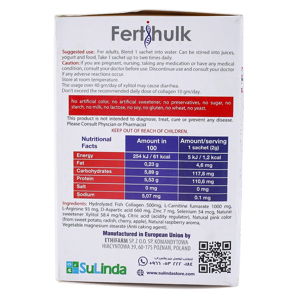 SuLinda FertiHulkL Carnitine 2g 15 sachets - view 3