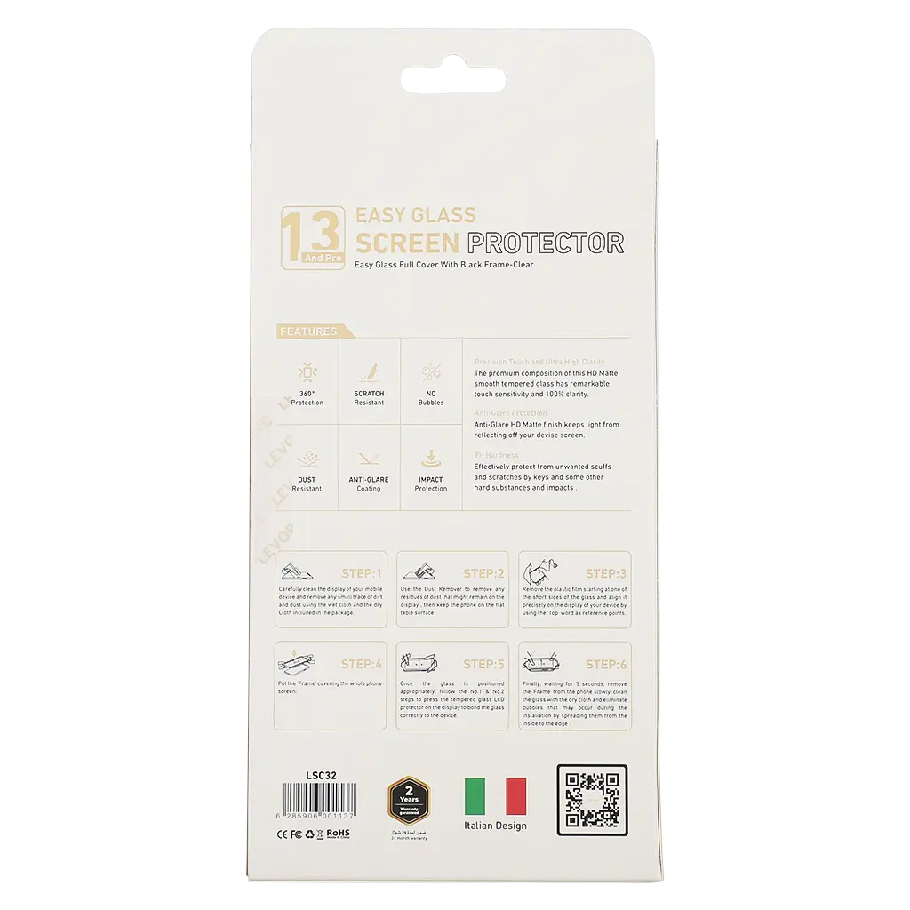 Levore Screen Protection Iphone 13/13 Pro 6.1  Clear With Applicator - view 2