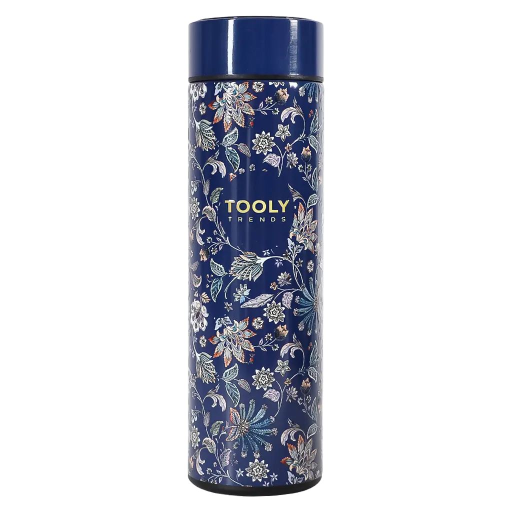 Tooly Water Bottle Stainless Steel Blue Flowers Color 500 ml - view 1