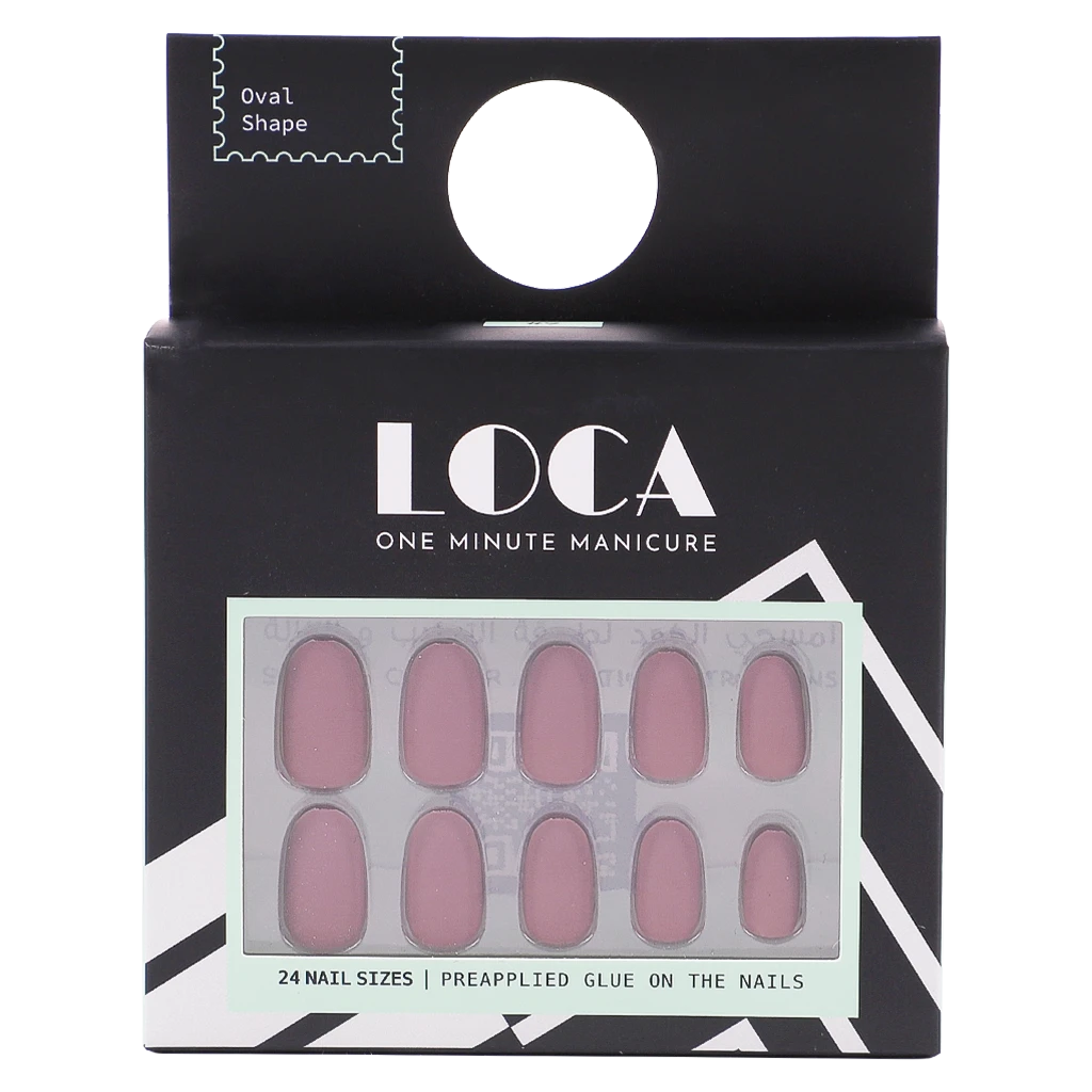 Loca Press On Nails Matte Mauve Oval Shape 9