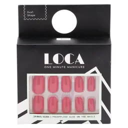 Loca Ready Nails Red Colour Oval Shape