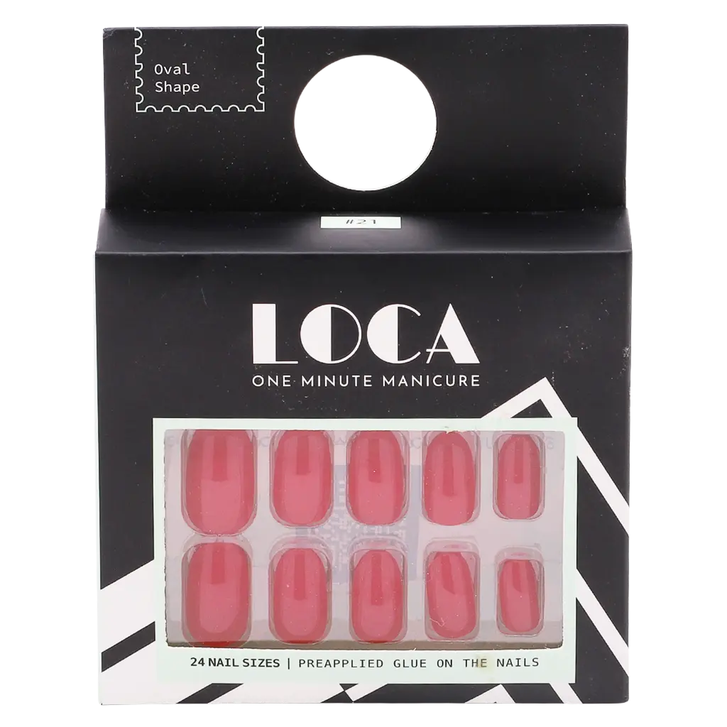 Loca Ready Nails Red Colour Oval Shape - view 1
