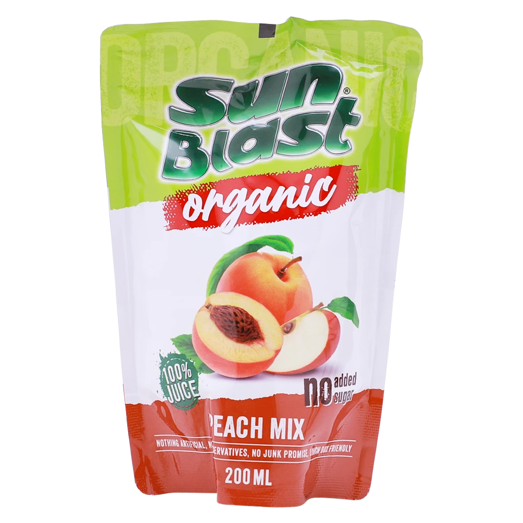 Sun Blast Organic Peach Mix Juice 200 ml