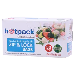 Hotpack Zipper Lock Bag 12*25Cm  50Pcs