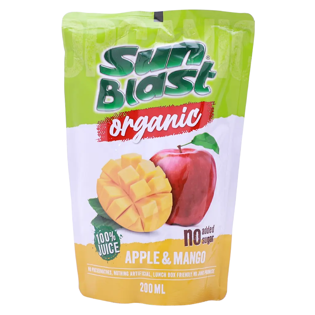 Sun Blast Organic Apple & Mango Juice 200 ml - view 1
