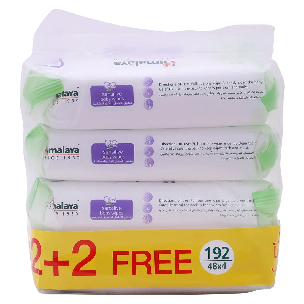Himalaya sensitive baby wipes 48 wipes set of 4 - view 3
