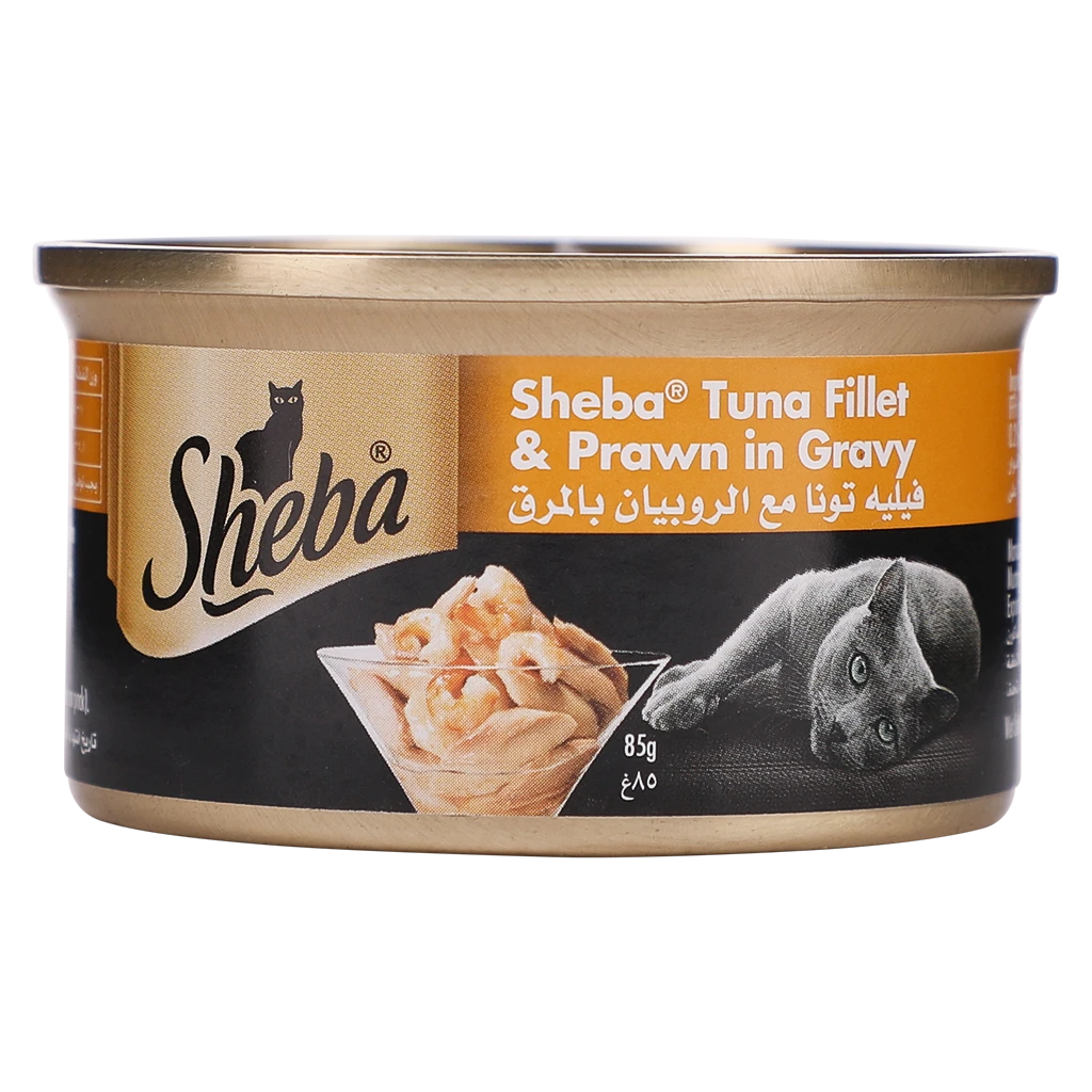 Sheba Cat Food Tuna Filets & Prawn 85 gm Can
