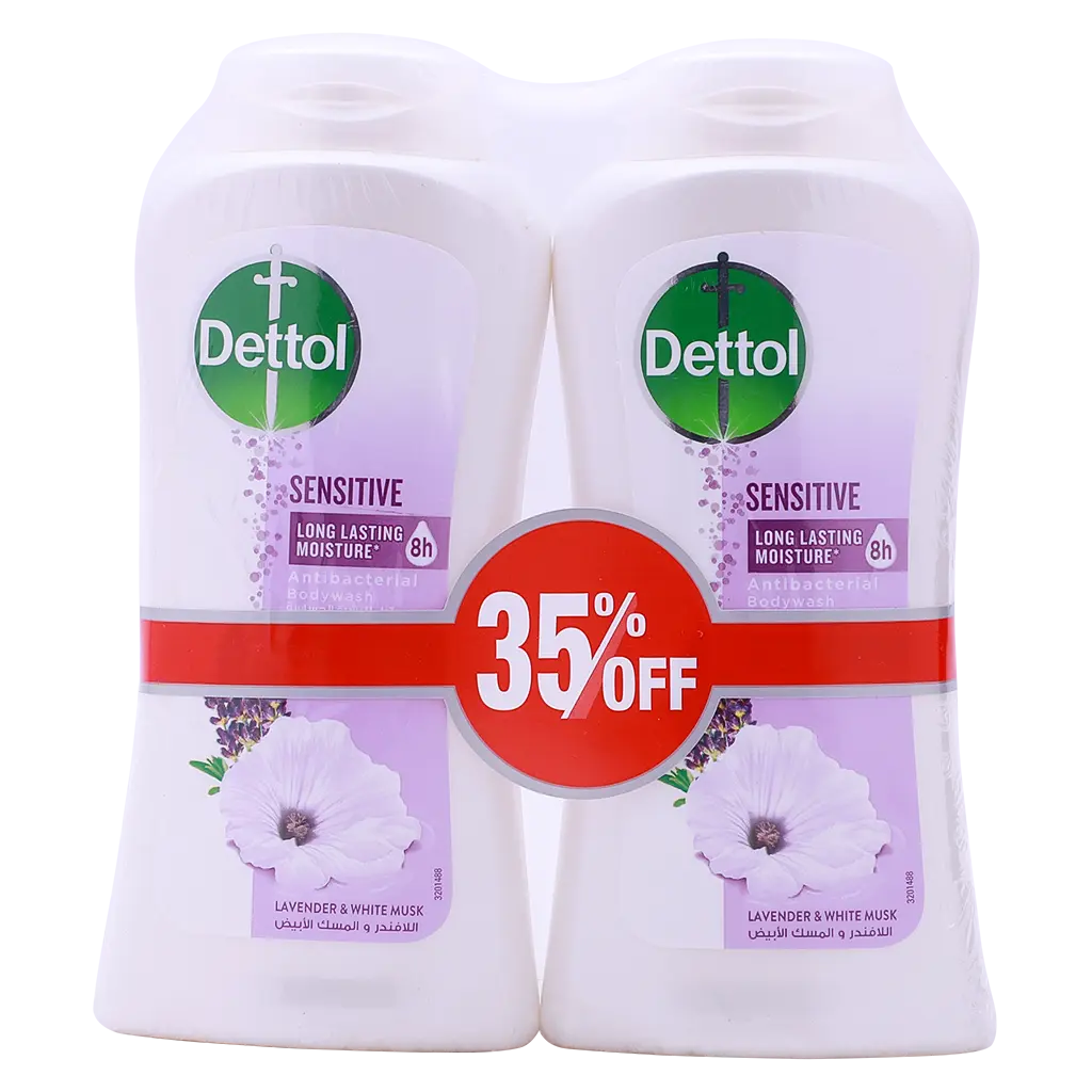 Dettol Sensitive Showergel & Bodywash Lavender & White Musk 250ml Pack Of 2  - view 2