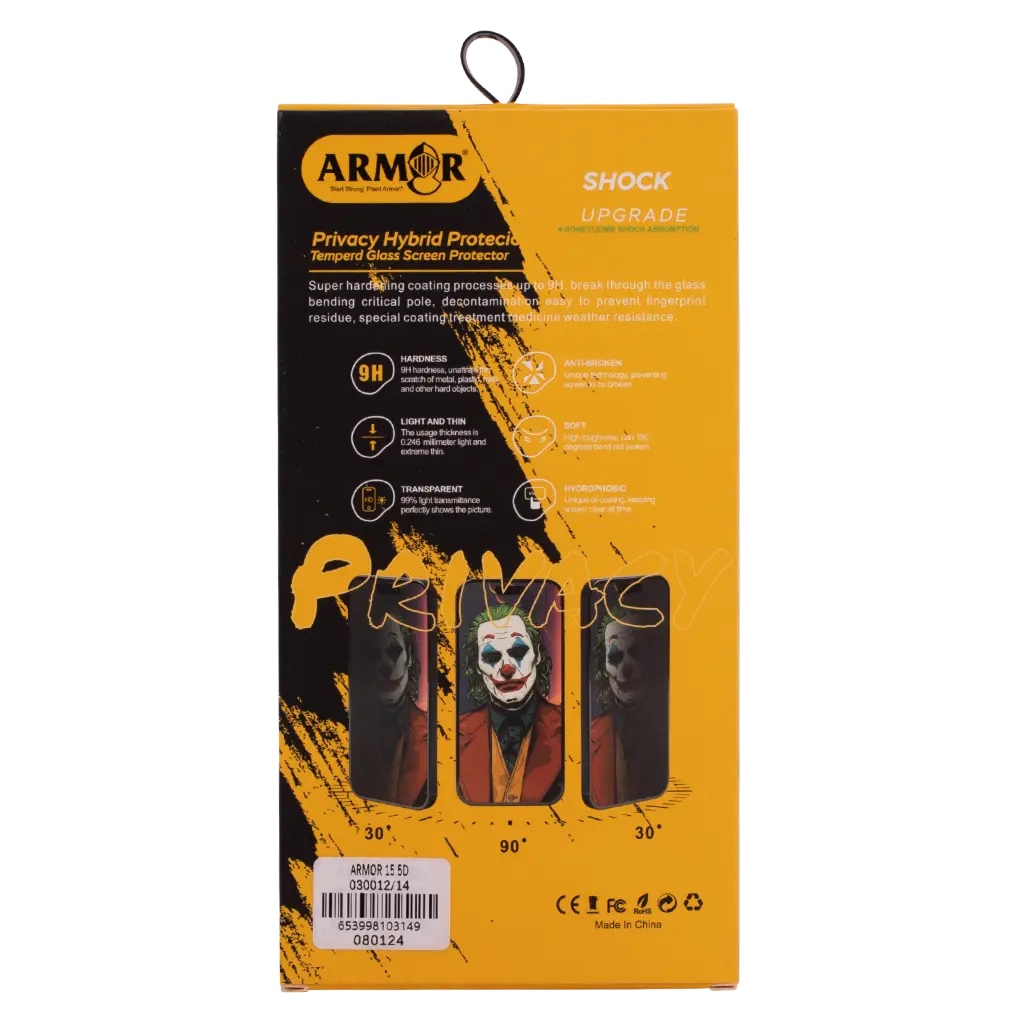 Armar Privacy Screen Protection Glass Resistant To Scratches And Scuff Marks iPhone 15  - view 2