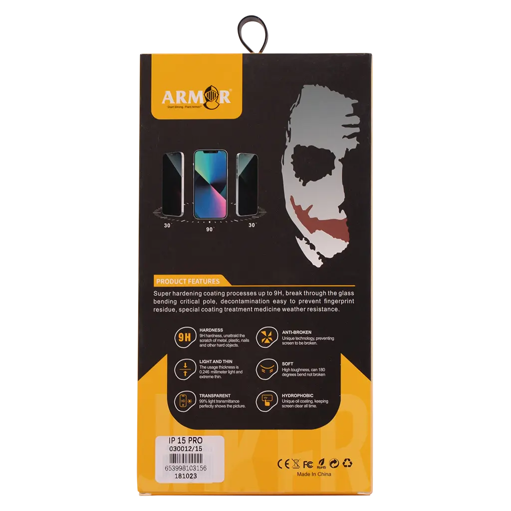 Armar Privacy Screen Protection Glass Resistant To Scratches And Scuff Marks iPhone 15 Pro - view 2
