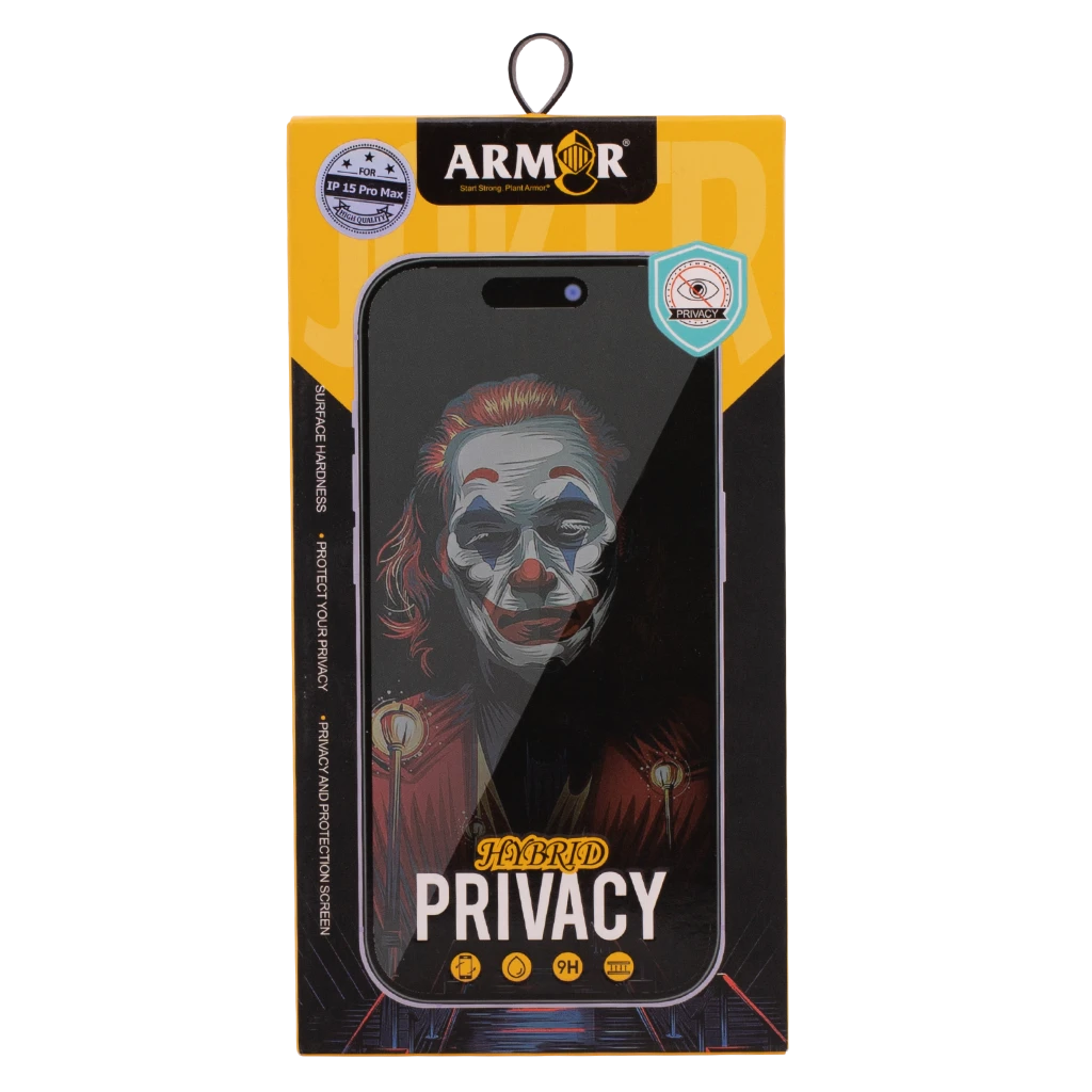 Armar Privacy Screen Protection Glass Resistant To Scratches And Scuff Marks iPhone 15 Pro Max