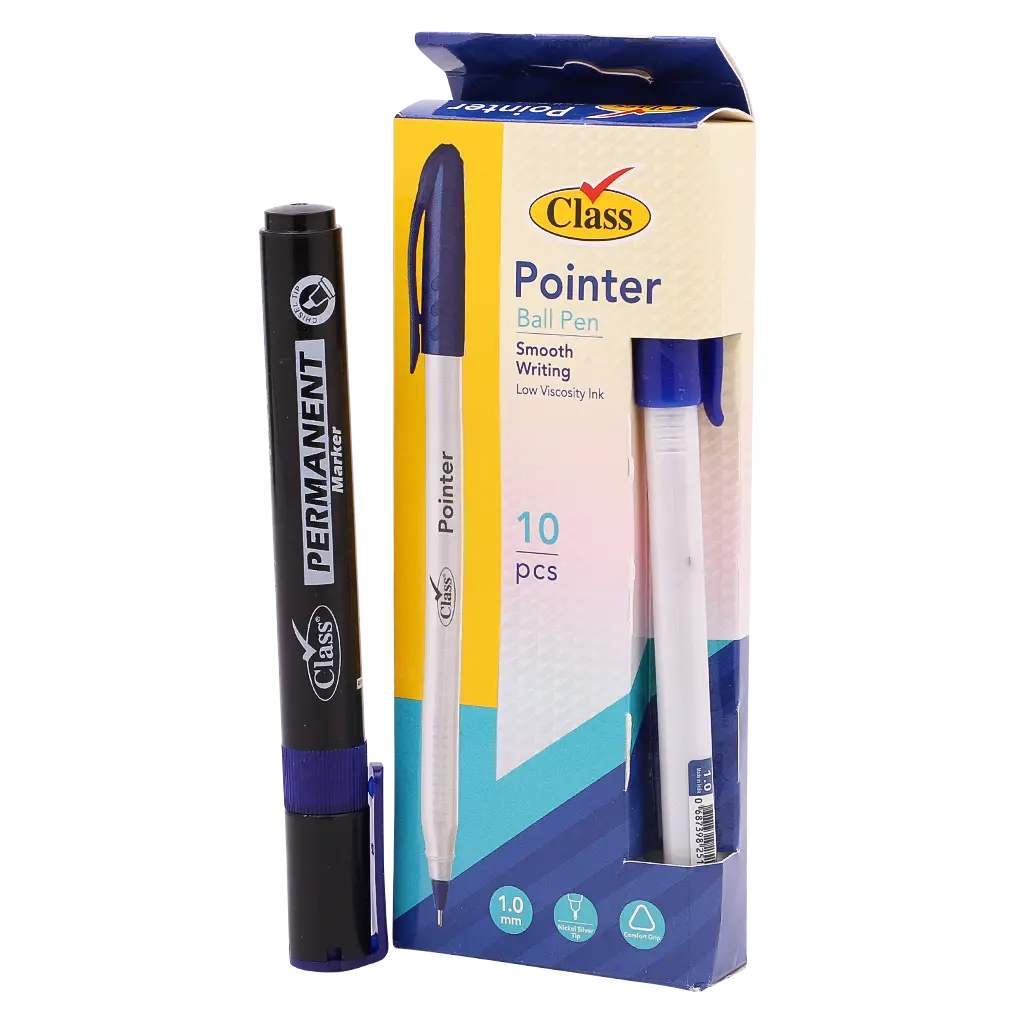Class Pack of 10 Ballpoint Pen Blue+ Permanent Marker Blue - view 1