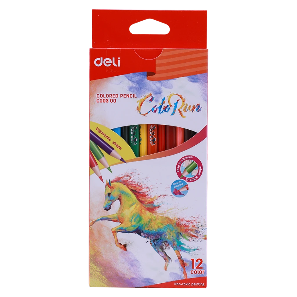 Deli Colored Pencil Carton Box 12 Color