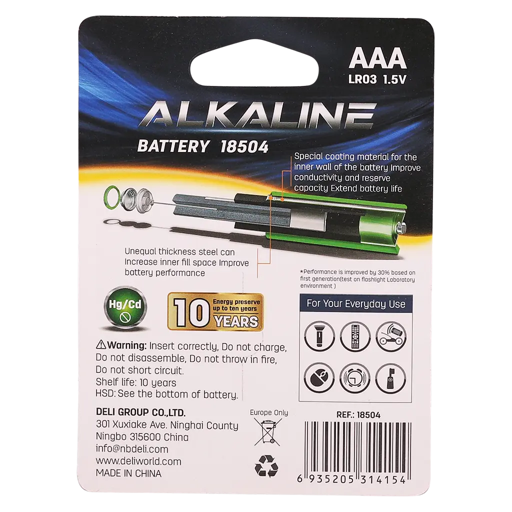 Deli Batteries Plus Power 2 pcs AAA Size - view 2