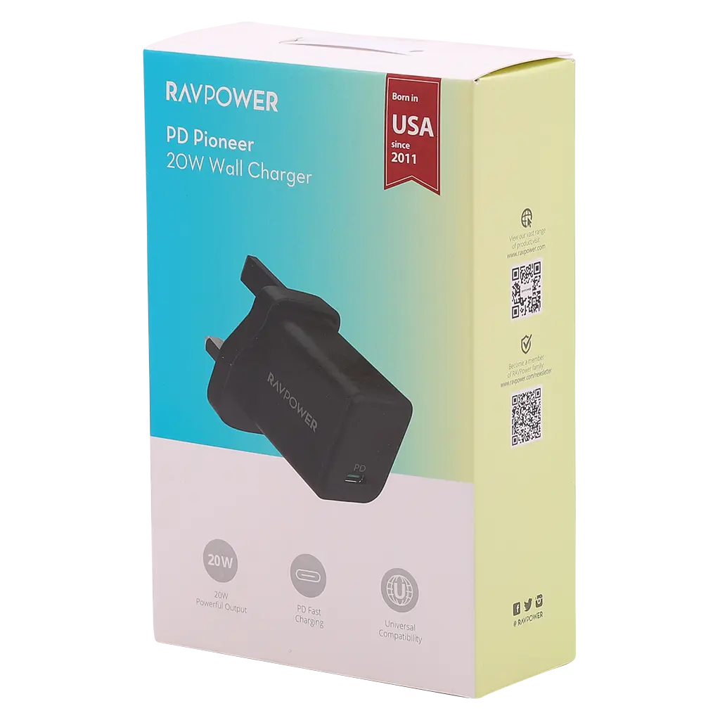 Ravpower Rp-Pc167 Pd 20W Wall Charger 1C Black - view 2