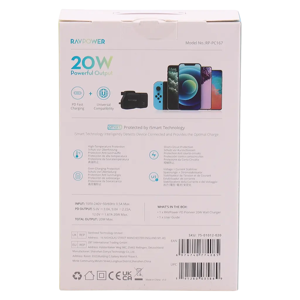 Ravpower Rp-Pc167 Pd 20W Wall Charger 1C Black - view 4