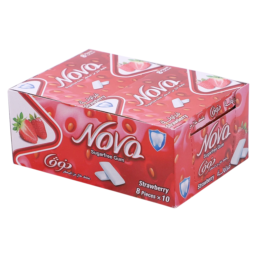 Nova Chewing Gum Blister Strawberry 10 pcs 112 gm