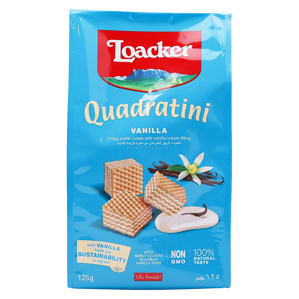 Loacker Quadratini Wafer With Vanilla 125 gm - view 2