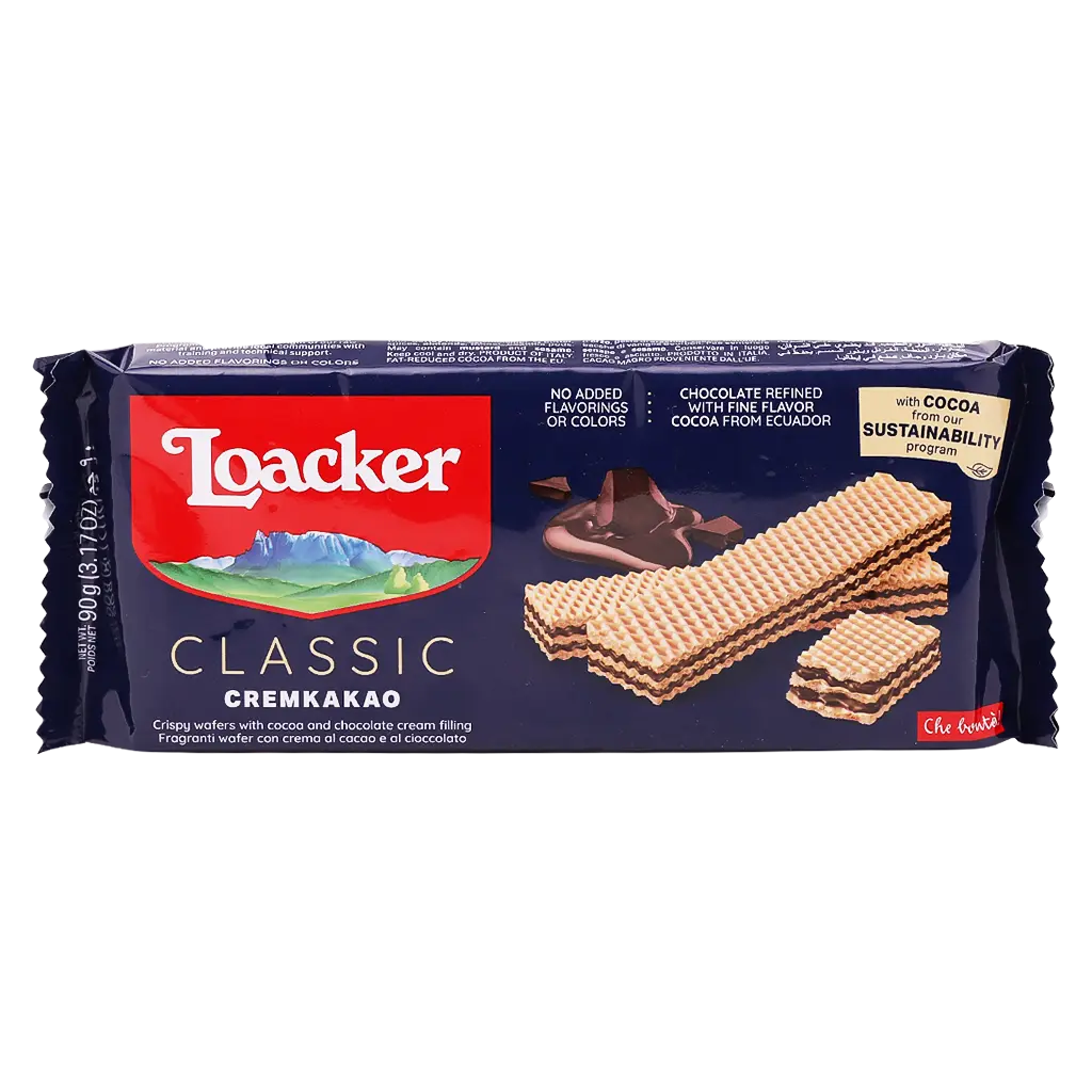Loacker Classic Cremkakao Wafer With Cocoa 90 gm - view 1